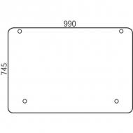 D4064 Szyba tylna, górna 1000x748 mm