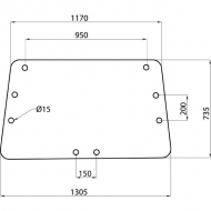 D520483 Szyba tylna, górna 1305x735 mm