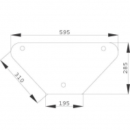 D520538 Szyba tylna, dolna 595x285 mm