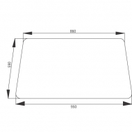 D6603 Szyba tylna, górna 950x590 mm