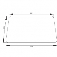 D6603P Szyba tylna, górna 950x590 mm