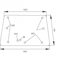 D6620A Szyba tylna, górna 1205x730 mm