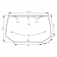D6859 Szyba tylna, górna 1300x910 mm