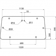 D6908A Szyba tylna, górna 1220x590 mm