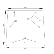 D6918 Szyba tylna 980x900 mm