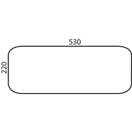 D6921 Szyba tylna, dolna 530x220 mm