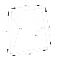 D6940 Szyba boczna, tylna 600x775 mm