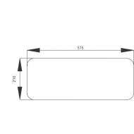 D6968 Szyba tylna, dolna 575x210 mm