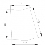 D7015 Szyba narożna tylna 655x420 mm