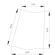 D7016 Szyba narożna tylna 655x420 mm