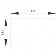 D7050F Szyba tylna, dolna stała 475x330 mm