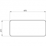 D7095 Szyba tylna, dolna 473x210 mm