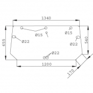 D7128 Szyba tylna, górna 1340x655 mm