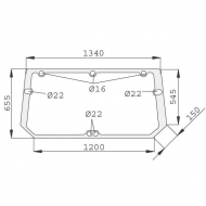 D7129 Szyba tylna, górna 1340x655 mm