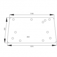 D7269 Szyba tylna, górna 1215x635 mm