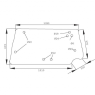D7311 Szyba tylna, górna 1090x635 mm