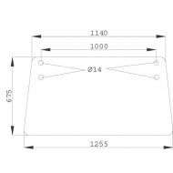 D7408 Szyba tylna, górna 1260x680 mm