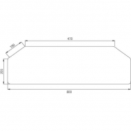 D7548 Szyba tylna, dolna 800x275 mm
