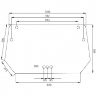 D7705 Szyba tylna górna 1165x685 mm