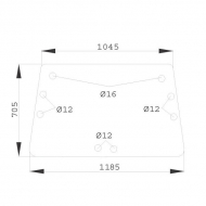 D8025 Szyba tylna górna 1185x705 mm