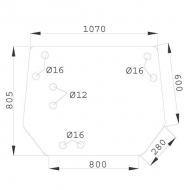 D8051 Szyba tylna górna 1070x810 mm