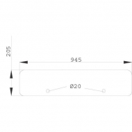 D8058 Szyba tylna dolna 945x205 mm