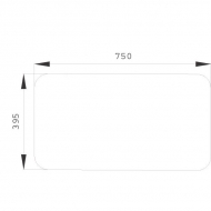D8513 Szyba tylna, dolna 750x395 mm