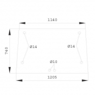 D8525 Szyba tylna, górna 1205x740 mm