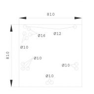 D8539 Szyba tylna, górna 810x810 mm