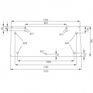 D9018 Szyba tylna, górna 1370x590 mm