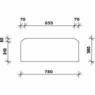 D9120 Szyba tylna, dolna 780x360 mm