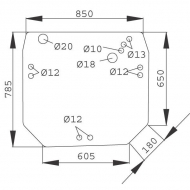 R206835N Szyba tylna R206835 785x850 mm