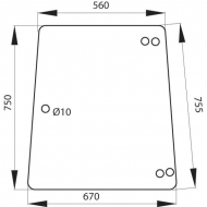 178810111150N Szyba boczna 670x755 mm