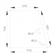 275500210260N Szyba boczna, przednia przesuwna 775x760 mm