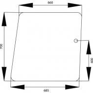 4354125N Szyba boczna 700x685 mm