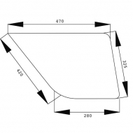 524810011230N Szyba boczna, dolna 470x320 mm