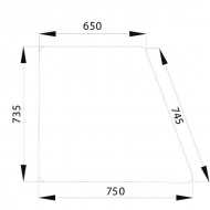 D4016 Szyba boczna 750x735 mm