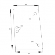 D6616B Szyba boczna 820x525 mm