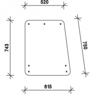 D6740 Szyba boczna 610x750 mm