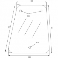 D7023 Szyba boczna 635x565 mm