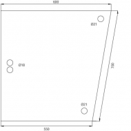 D7514 Szyba boczna 750x600 mm
