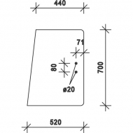 D7759T Szyba boczna 520x700 mm
