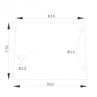 D8076 Szyba boczna 920x770 mm