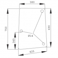 D8187 Szyba boczna 750x425 mm