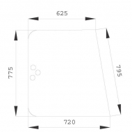 D8536 Szyba boczna 795x720 mm