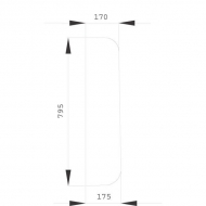 D8540 Szyba boczna 175x795 mm