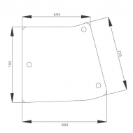 R201574N Szyba boczna 885x800 mm