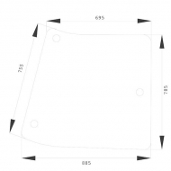 R201575N Szyba boczna 885x800 mm