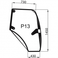 00121432020N Szyba drzwi prawych 1450x730 mm