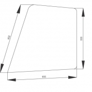 134771736N Szyba drzwi, górna 656x632 mm